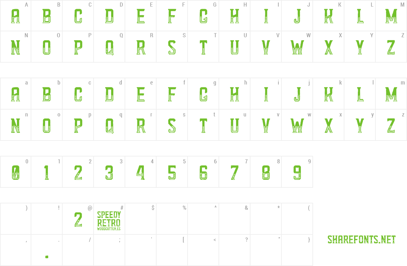 Font Speedy Retro preview